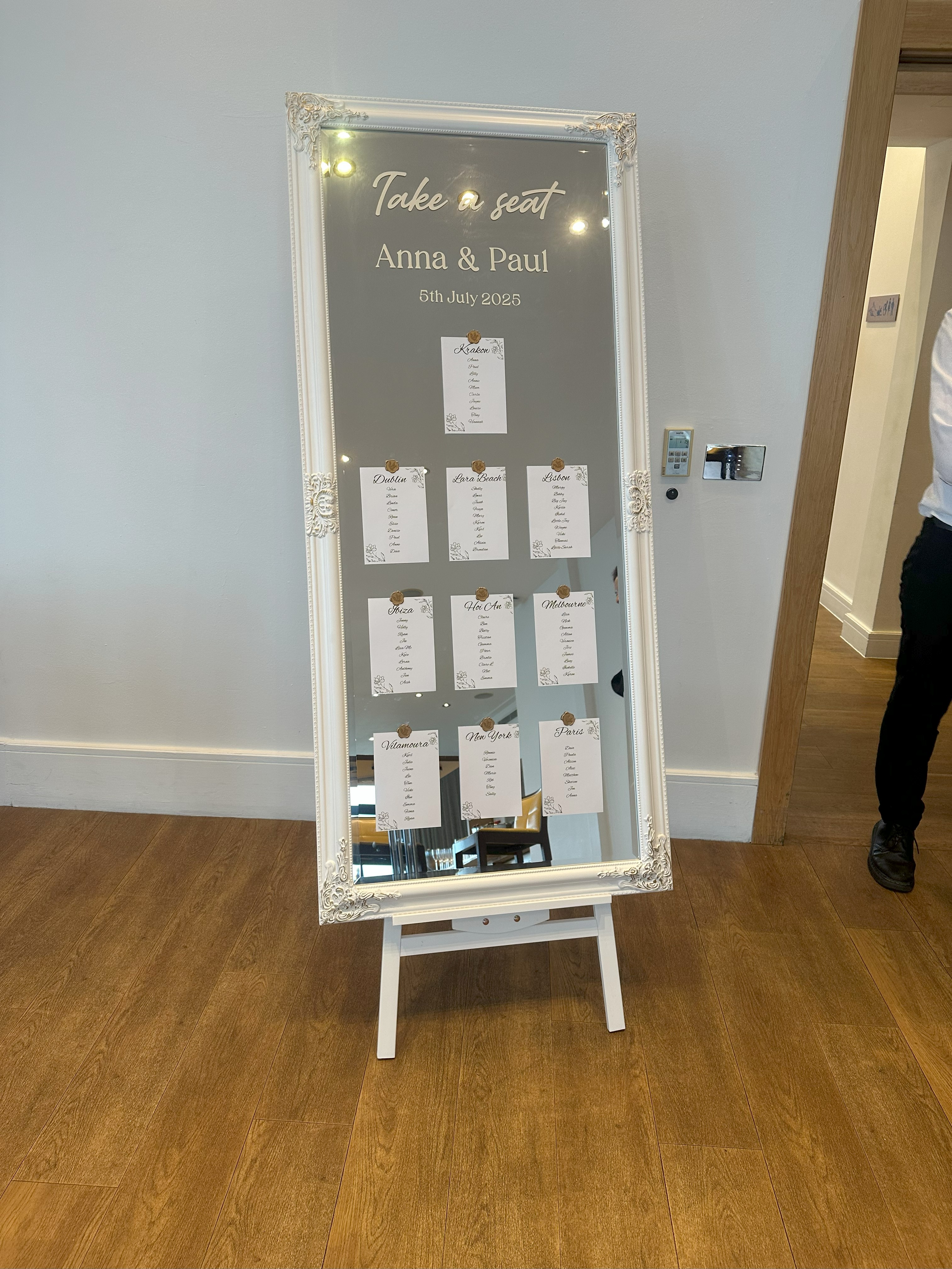 Wedding Accessories by Look At Us Events - Wedding Table Plan Idea's to hire, Chester, Wirral, Liverpool, Southport